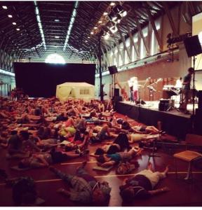 Beni Johnson "soaking" with young people in Switzerland.